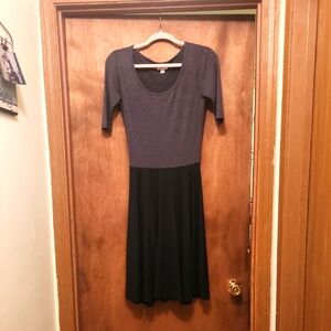LULAROE Gray and Black Women's Nicole Dress Size XS